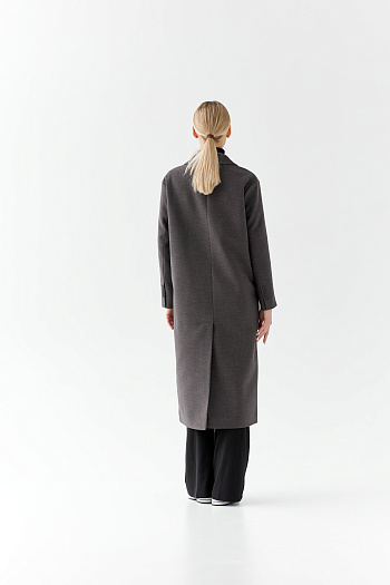 5 Пальто женское демисезонное 24102 (темно-серый)