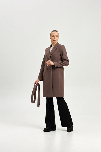 3 Пальто женское демисезонное 22420 (кофе)