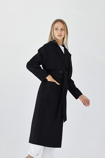 9 Пальто женское демисезонное 25417 (черный)