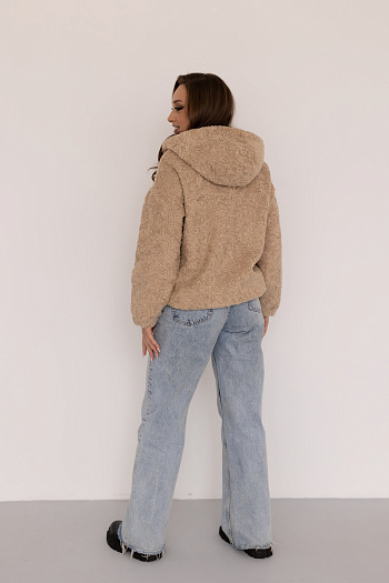 4 Шубка женская еврозима 24765 (кэмел)