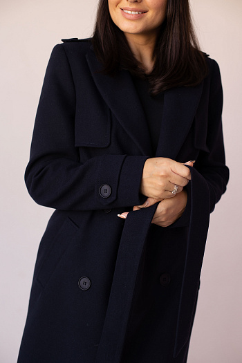 2 Пальто женское демисезонное 23800 (синий)