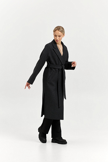 4 Пальто женское демисезонное 26820 (серый/диагональ)