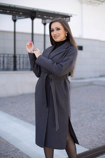 3 Пальто женское демисезонное 21820  (темно-серый) 