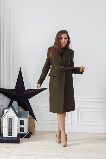 3 Пальто женское демисезонное 22510  (хаки) 