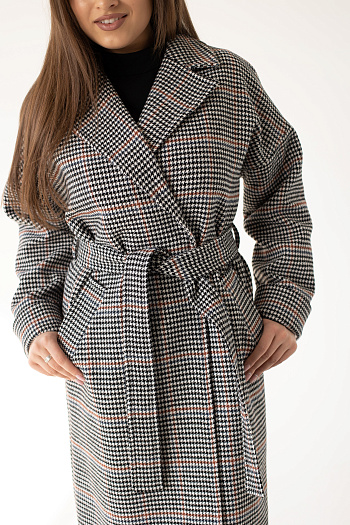 3 Пальто женское демисезонное 24104 (клетка britny)