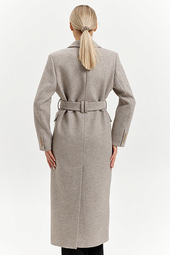 7 Пальто женское демисезонное 26326 (бежевый/диагональ)