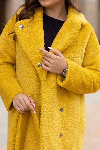 2 Пальто женское демисезонное 23909 (желтый)