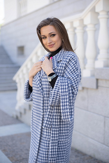 5 Пальто женское демисезонное 20905  (grey blue) 