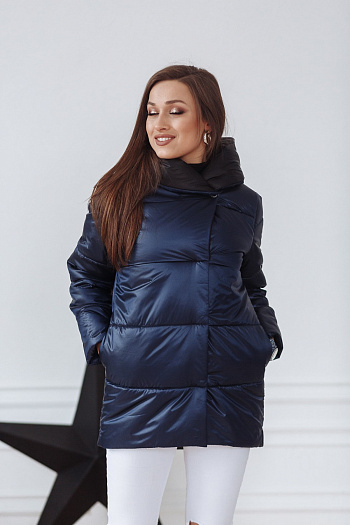 2 Куртка женская демисезонная 22260  (сине-черный) 