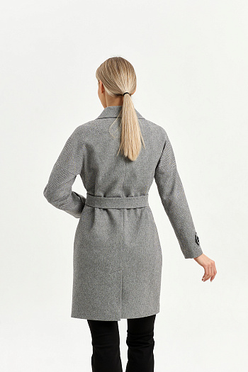 5 Пальто женское демисезонное 22970 (серый/ёлочка) 