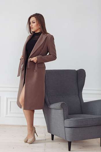 3 Пальто женское демисезонное 22510  (кофе) 