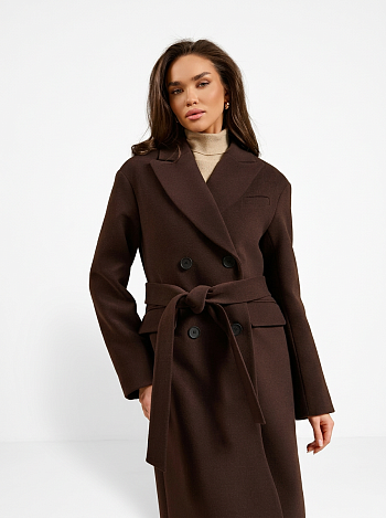 4 Пальто женское демисезонное 26102 (шоколад)