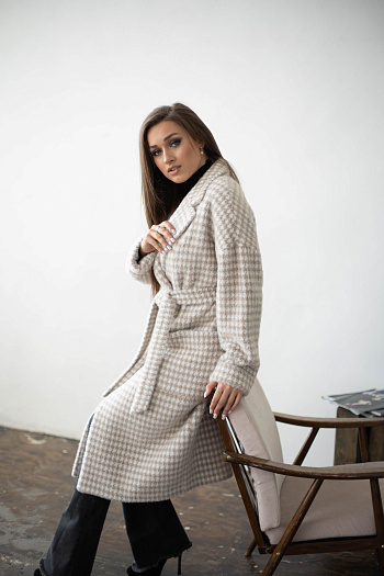 2 Пальто женское демисезонное 20550  (beige nika) 