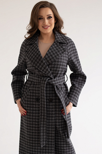 4 Пальто женское демисезонное 23110 (черно-серый)