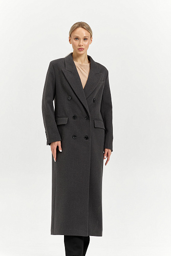11 Пальто женское демисезонное 26830 (базальт/рубчик)