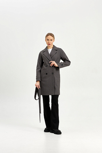 3 Пальто женское демисезонное 22970 (серый точка)