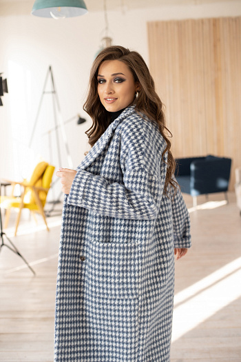 2 Пальто женское демисезонное 20550  (grey blue) 