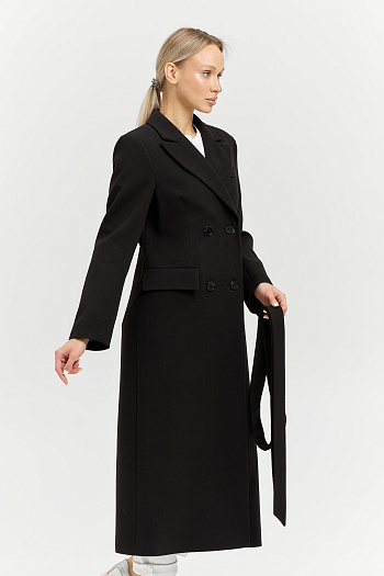 7 Пальто женское демисезонное 26895 (черный/рубчик)