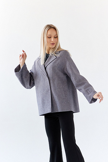 3 Пальто женское демисезонное 24332 (серый)