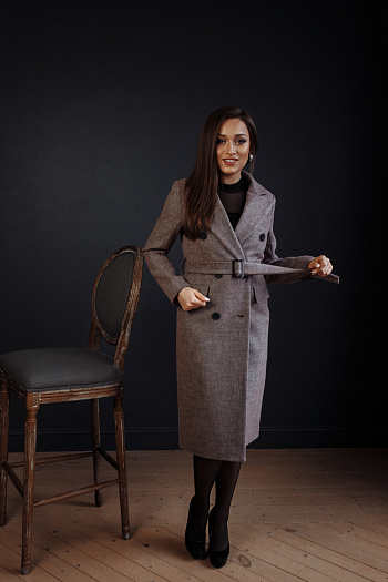 4 Пальто женское демисезонное 22510  (розовый меланж) 