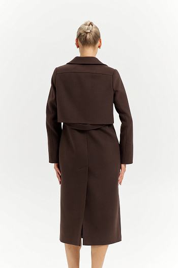 6 Пальто женское демисезонное 27105 (шоколад)