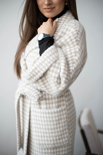 2 Пальто женское демисезонное 20905  (beige nika) 