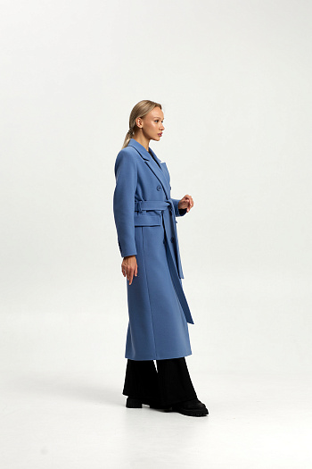 5 Пальто женское демисезонное 26326 (серо-голубой)