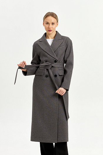 3 Пальто женское демисезонное 26102 (серый точка)