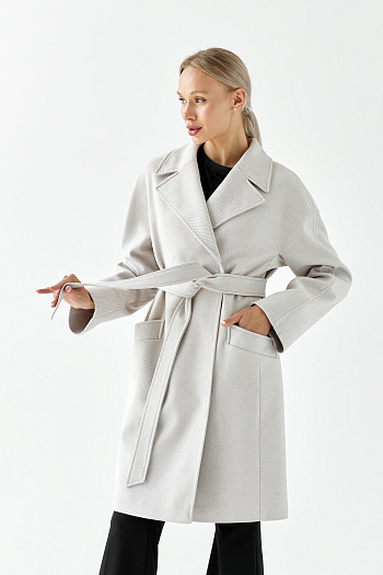 4 Пальто женское демисезонное 25885 (бежевый/ёлочка)