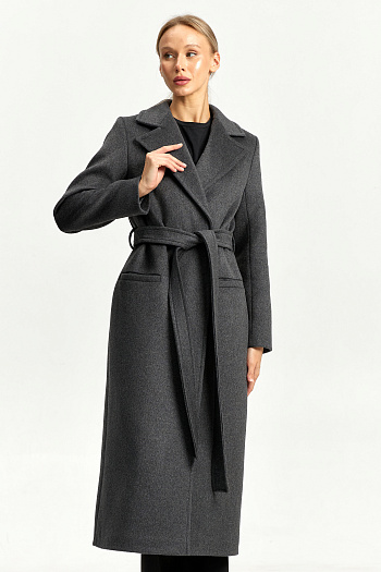 3 Пальто женское демисезонное 26770 (серый ворсовый)