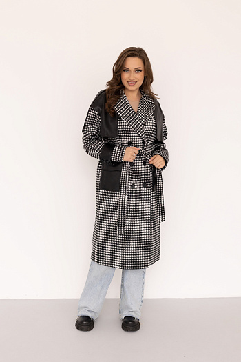 4 Пальто женское демисезонное 24337 (черно-белый)