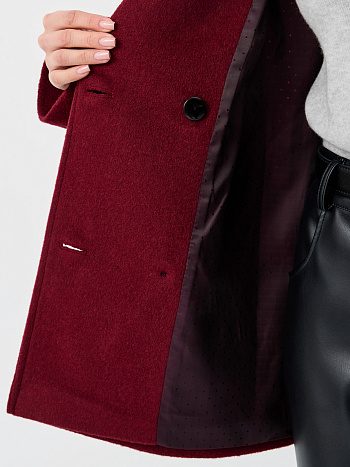 3 Пальто женское демисезонное 27220 (вино ворсовый)