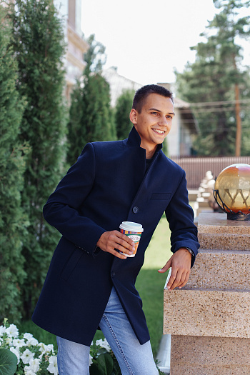 2 Пальто мужское 2100  (синий) 