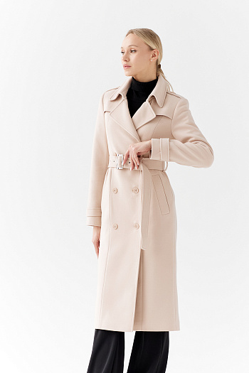 6 Пальто женское демисезонное 25797 (латте)
