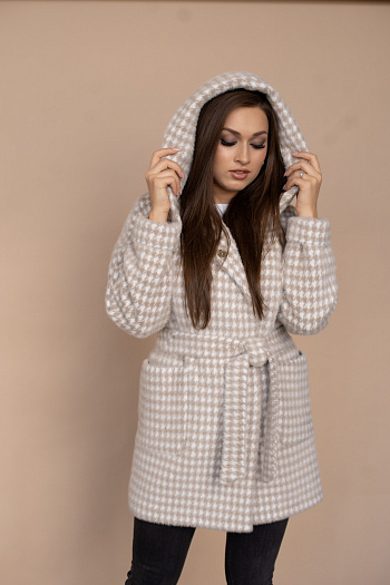 2 Пальто женское демисезонное 22450  (beige nika) 