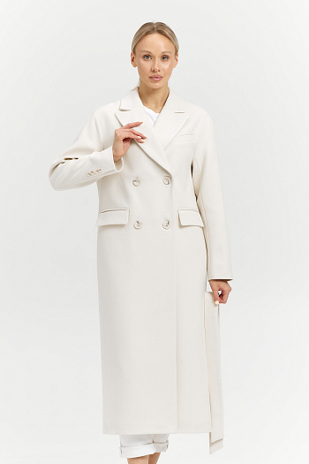 14 Пальто женское демисезонное 26102 (молочный/рубчик)