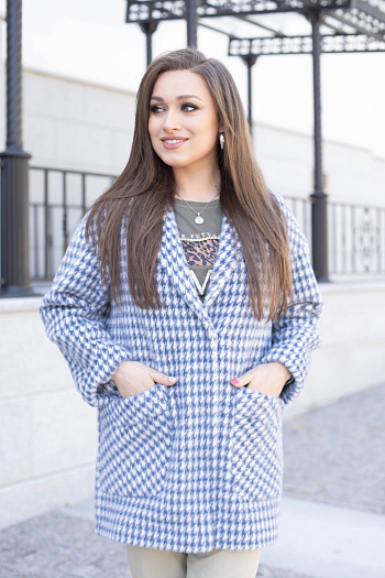 3 Пальто женское демисезонное 22520  (grey blue) 