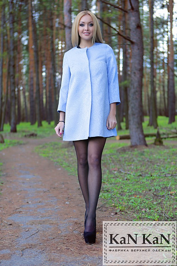 2 Пальто летнее 16-011  (голубой)