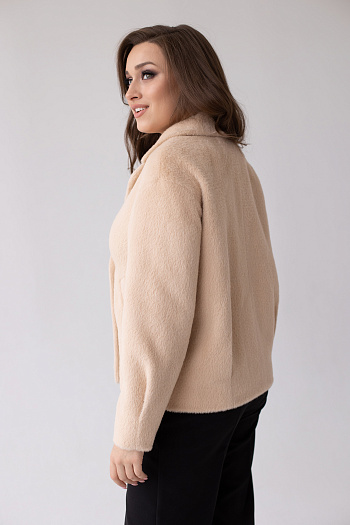 4 Пальто женское демисезонное 24108 (беж/тедди)