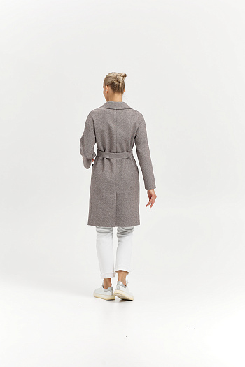 4 Пальто женское демисезонное 25885 (коричневый/ёлочка)