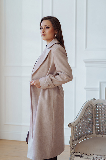 5 Пальто женское демисезонное 22530  (песочный) 