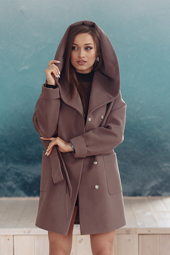 2 Пальто женское демисезонное 22450  (кофе) 