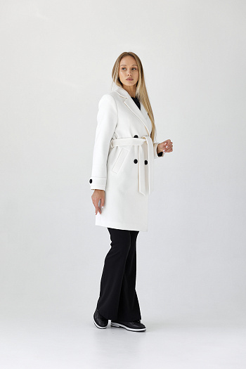 6 Пальто женское демисезонное 25570 белый