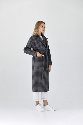 4 Пальто женское демисезонное 25417 (черно-серый)