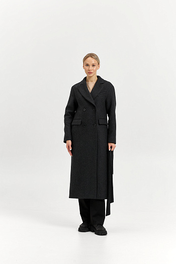 3 Пальто женское демисезонное 26102 (серый/диагональ)