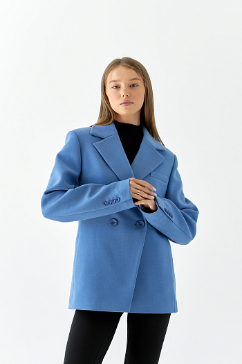 4 Пальто женское демисезонное Н-26860 (серо-голубой)