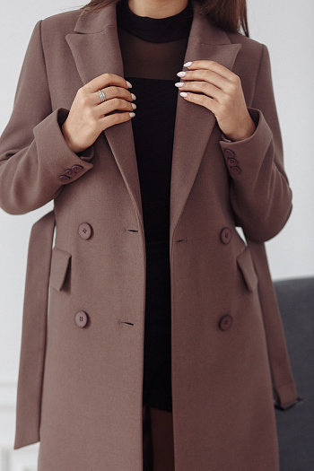 4 Пальто женское демисезонное 22510  (кофе) 