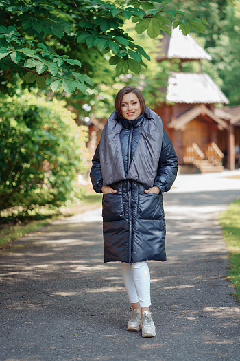 5 Куртка женская зимняя 22600  (синий/лиловый) 