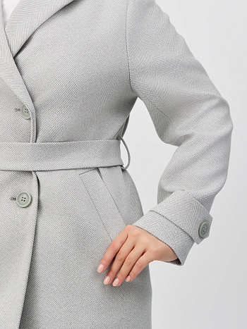 5 Пальто женское демисезонное 25570 (сильвер/ёлочка)