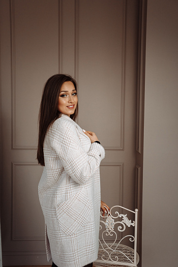 5 Пальто женское демисезонное 22400  (беж./клетка) 